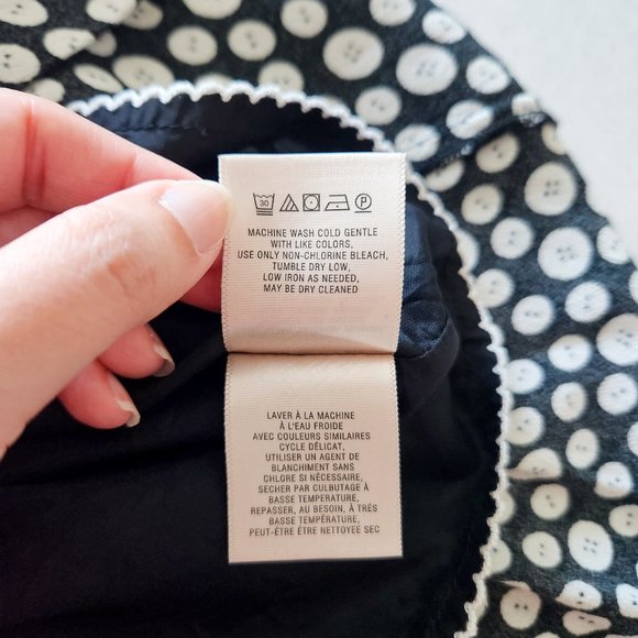 Anthropologie Maeve Ruffled Black and White Button Print Mini Skirt Size S - Picture 14 of 16